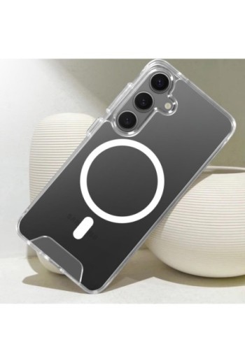 Cover MagSafe per Samsung S24 / S25 semirigida anti-urto - trasparente anti-ingiallimento