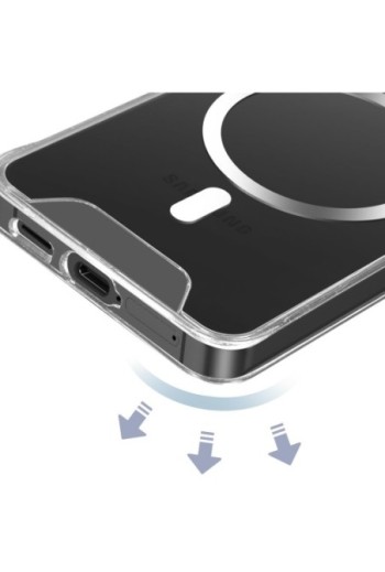Cover MagSafe per Samsung S24 / S25 semirigida anti-urto - trasparente anti-ingiallimento