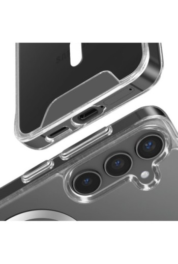 Cover MagSafe per Samsung S24 / S25 semirigida anti-urto - trasparente anti-ingiallimento