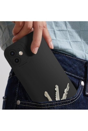 Cover per iPhone 11 flessibile opaca fotocamera protetta - nera