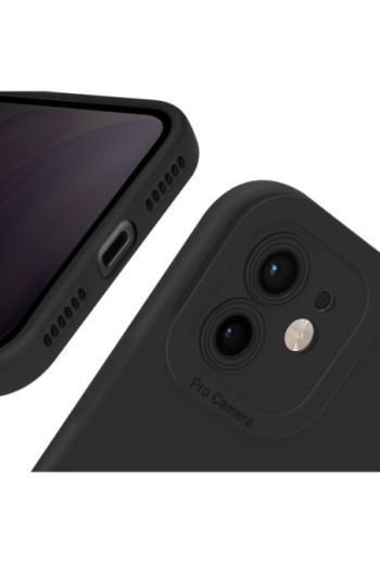 Cover per iPhone 11 flessibile opaca fotocamera protetta - nera