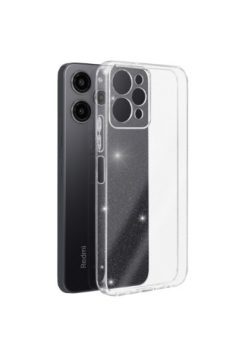 Cover in silicone per Xiaomi Redmi 12 design glitterato - trasparente