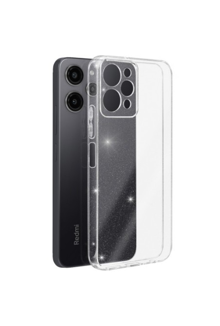 Cover in silicone per Xiaomi Redmi 12 design glitterato - trasparente