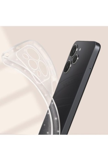 Cover in silicone per Xiaomi Redmi 12 design glitterato - trasparente