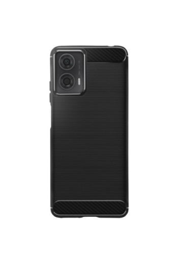 Cover silicone effetto carbonio e spazzolato nera per Motorola Moto G24 e G04