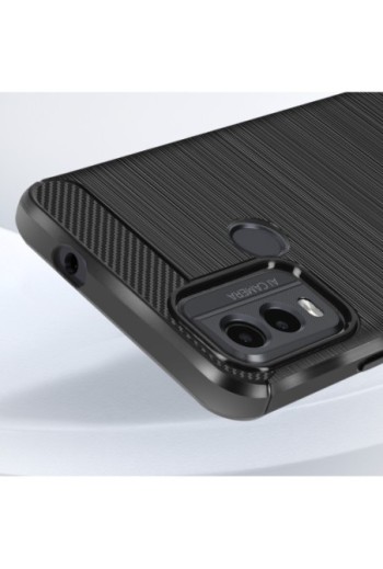 Cover flessibile per Nokia C22 effetto carbonio – nera