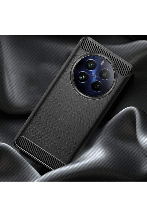 Cover per Realme 12 Pro 5G e 12 Pro Plus silicone effetto carbonio - nera