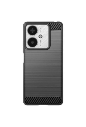 Cover per Xiaomi Redmi 13C silicone flessibile effetto carbonio e spazzolato - nera