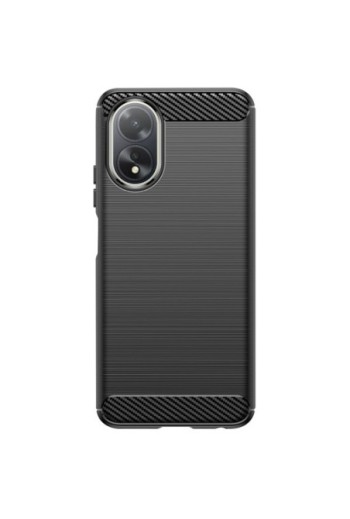 Cover per Oppo A38 silicone flessibile effetto carbonio - nera
