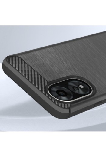 Cover per Oppo A38 silicone flessibile effetto carbonio - nera