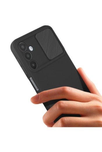 Cover in silicone per Samsung Galaxy A25 5G coprifotocamera scorrevole - nera