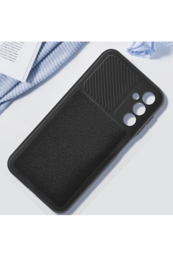 Cover in silicone per Samsung Galaxy A25 5G coprifotocamera scorrevole - nera