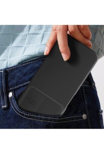 Cover in silicone per Samsung Galaxy A25 5G coprifotocamera scorrevole - nera