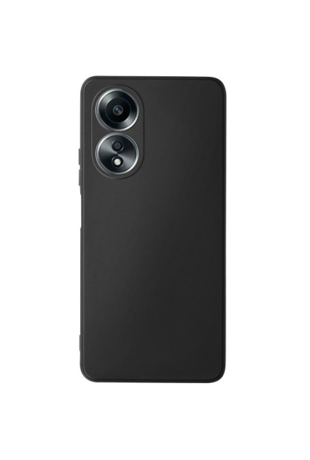 Cover per Oppo A58 - silicone morbido nero opaco fotocamera protetta
