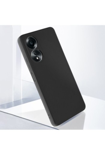 Cover per Oppo A58 - silicone morbido nero opaco fotocamera protetta
