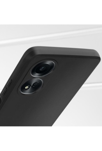 Cover per Oppo A58 - silicone morbido nero opaco fotocamera protetta