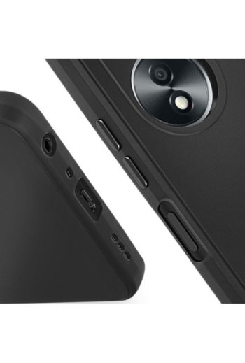 Cover per Oppo A58 - silicone morbido nero opaco fotocamera protetta