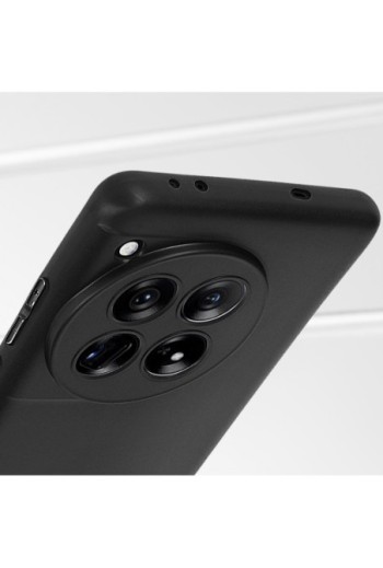 Cover in silicone morbido nero opaco fotocamera protetta per OnePlus 12 5G