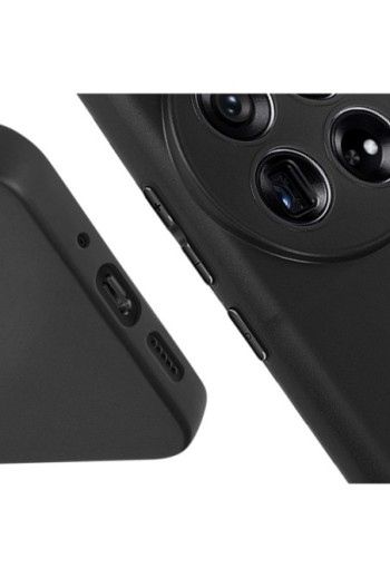 Cover in silicone morbido nero opaco fotocamera protetta per OnePlus 12 5G