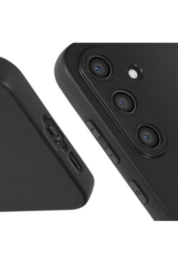 Cover per Samsung Galaxy A55 - silicone morbido nero opaco fotocamera protetta