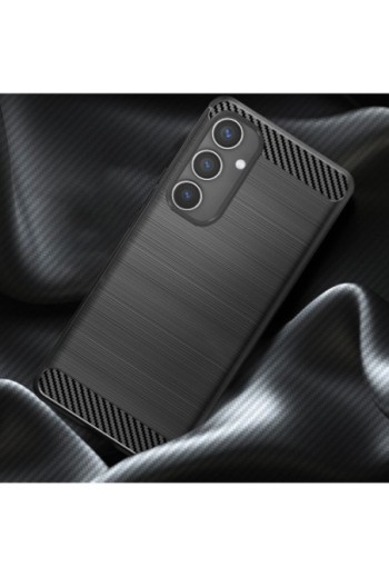 Cover effetto carbonio per Samsung Galaxy A55 5G - silicone flessibile nera