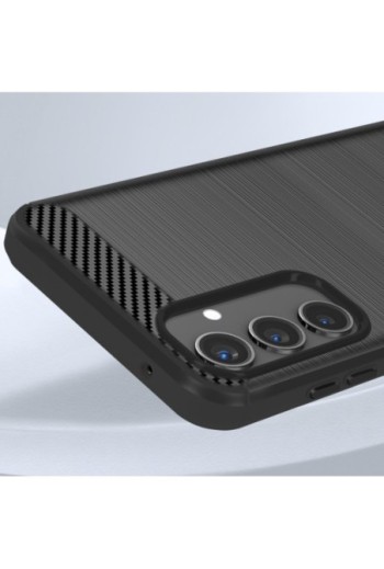Cover effetto carbonio per Samsung Galaxy A55 5G - silicone flessibile nera