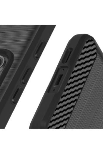 Cover effetto carbonio per Samsung Galaxy A55 5G - silicone flessibile nera