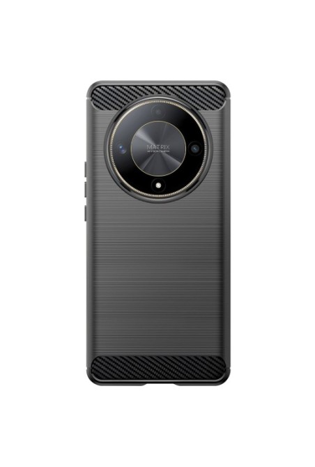 Cover in silicone flessibile effetto carbonio nera per Honor Magic 6 Lite 5G