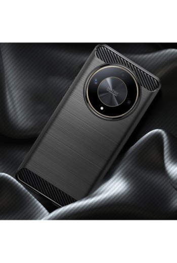Cover in silicone flessibile effetto carbonio nera per Honor Magic 6 Lite 5G