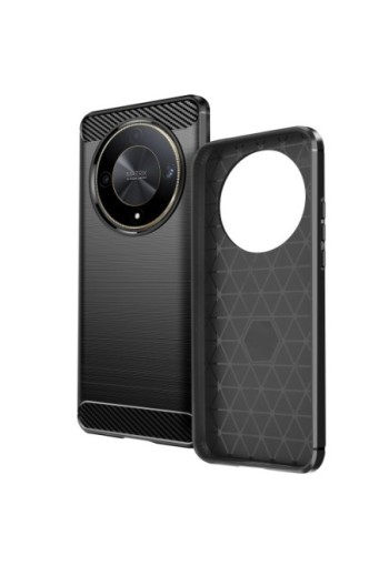 Cover in silicone flessibile effetto carbonio nera per Honor Magic 6 Lite 5G