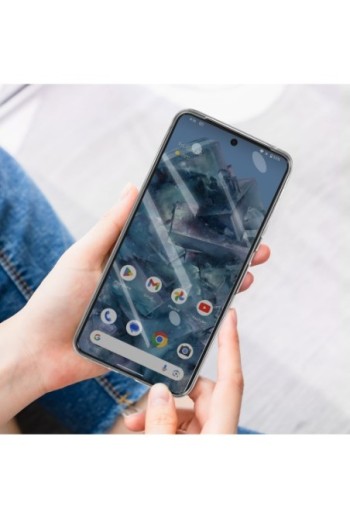 Cover per Google Pixel 8 trasparente + vetro temperato 9H bordo nero - protezione completa