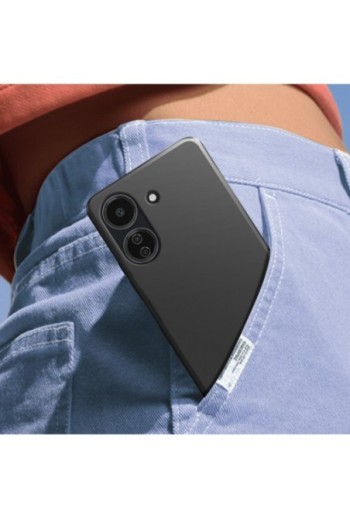 Cover in silicone flessibile Classic Case nera per Xiaomi Redmi 13C e Poco C65