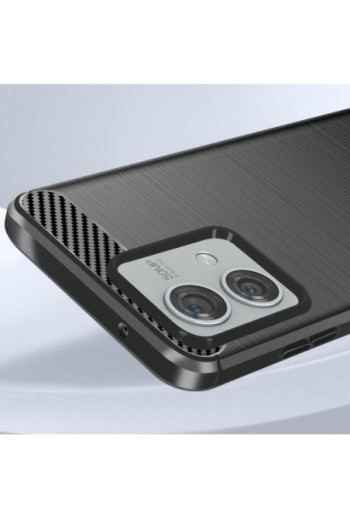 Cover flessibile per per Motorola Moto G84 effetto carbonio nera - Classic Carb