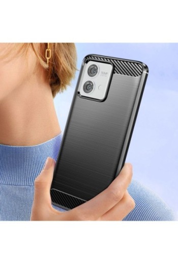 Cover flessibile per per Motorola Moto G84 effetto carbonio nera - Classic Carb
