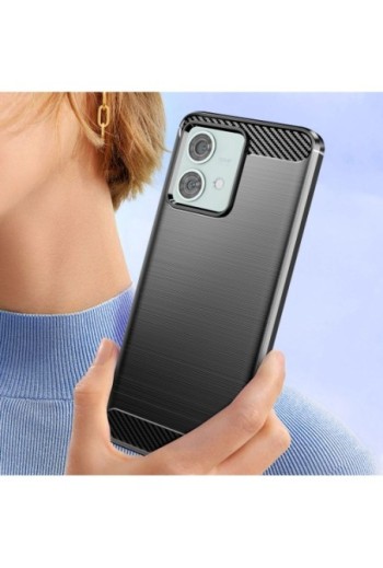 Cover flessibile per per Motorola Edge 40 Neo effetto carbonio nera - Classic Carb