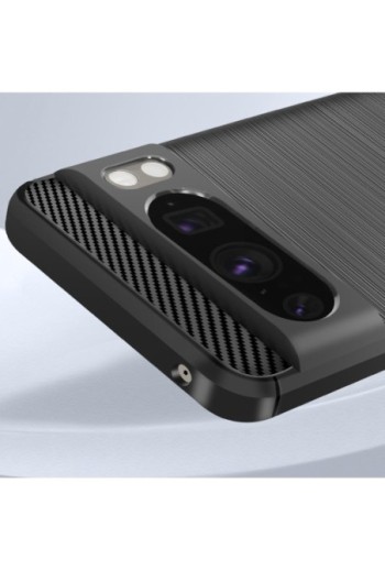 Cover flessibile per per Google Pixel 8 Pro effetto carbonio nera - Classic Carb