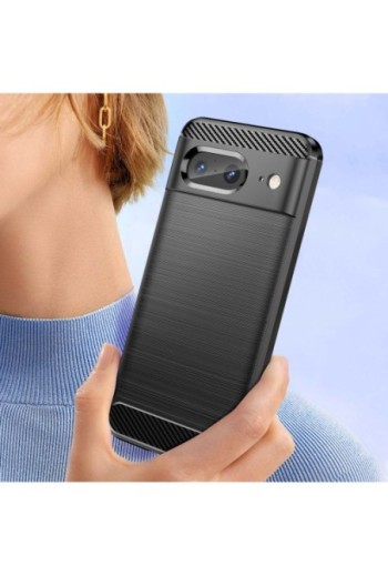 Cover flessibile per per Google Pixel 8 effetto carbonio nera - Classic Carb