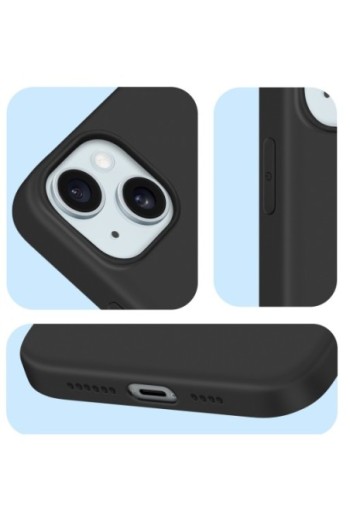 Cover per iPhone 15 Plus in silicone flessibile nera Classic Case