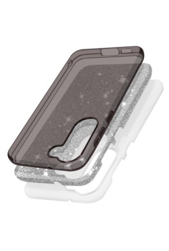 Cover con glitter per Samsung S23 Plus Spark Case - nera