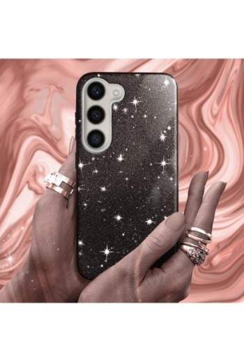 Cover con glitter per Samsung S23 Plus Spark Case - nera