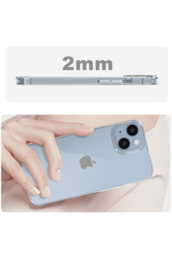 Cover flessibile per iPhone 14 sottile 2 mm – trasparente