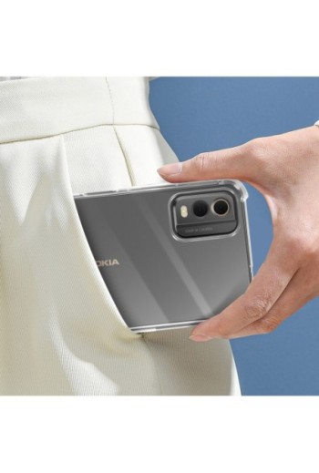 Cover bumper per Nokia C32 silicone flessibile - trasparente