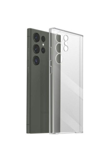 Cover in silicone per Samsung S23 Ultra con protezione fotocamera sottile 2 mm - trasparente