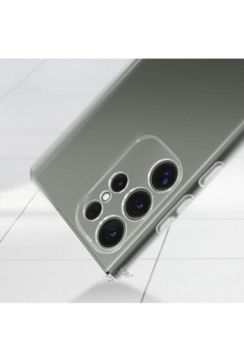 Cover in silicone per Samsung S23 Ultra con protezione fotocamera sottile 2 mm - trasparente