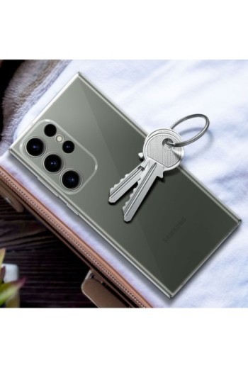 Cover in silicone per Samsung S23 Ultra con protezione fotocamera sottile 2 mm - trasparente