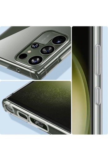 Cover in silicone per Samsung S23 Ultra con protezione fotocamera sottile 2 mm - trasparente