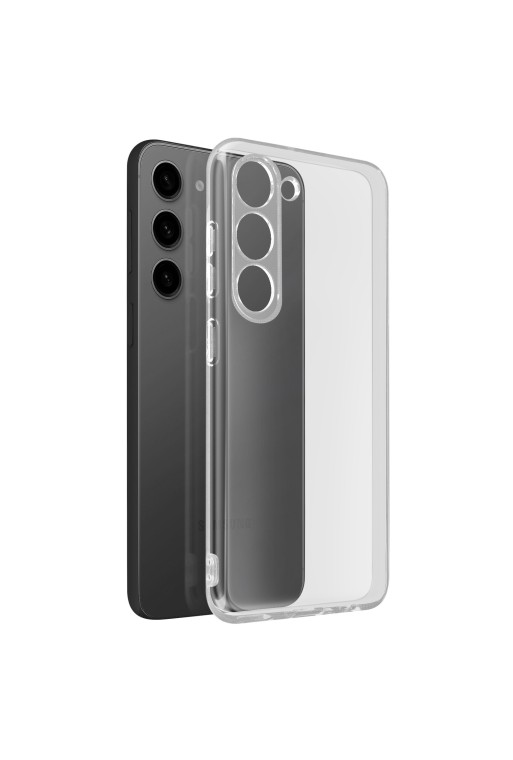Cover in silicone per Samsung S23 Plus con protezione fotocamera sottile 2 mm - trasparente