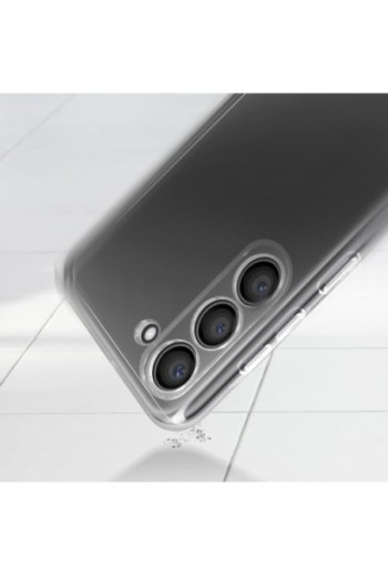 Cover in silicone per Samsung S23 Plus con protezione fotocamera sottile 2 mm - trasparente
