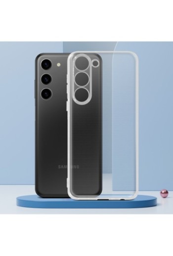 Cover in silicone per Samsung S23 Plus con protezione fotocamera sottile 2 mm - trasparente