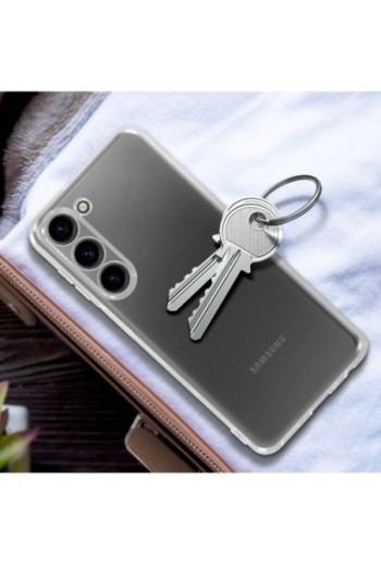 Cover in silicone per Samsung S23 Plus con protezione fotocamera sottile 2 mm - trasparente
